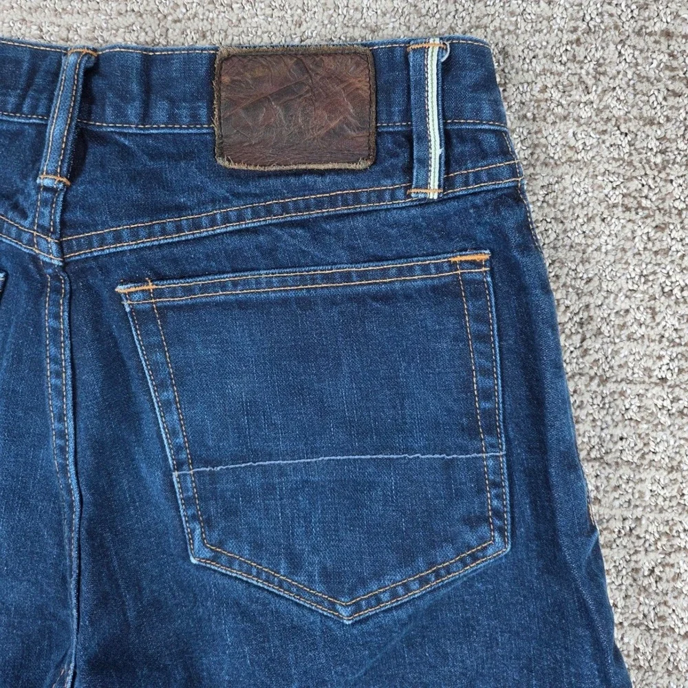 Gustin Mens Cone Mills Selvedge Denim Jeans Dark Indigo Blue 12.5oz Button Fly - Picture 8 of 15